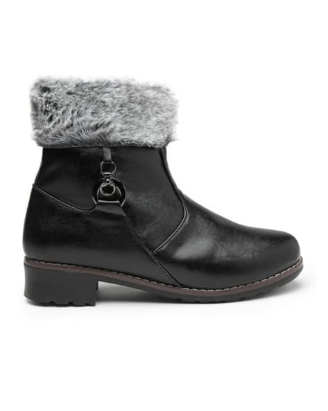 Women Fur Boots with Zip Closure