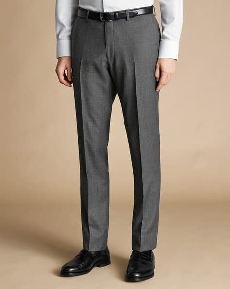 スーツ NEAT SCOTCH CHEVIOT SROUSERS - Gray Buy Grey Trousers & Pants for Men by CHARLES TYRWHITT Online