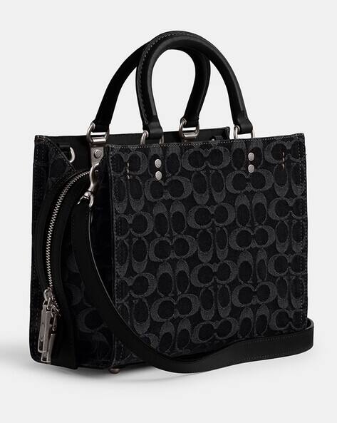 Buy Coach Signature Denim Rogue Medium Bag 25 | Black Color Women