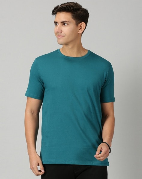 Men Regular Fit Crew-Neck Cotton T-Shirt