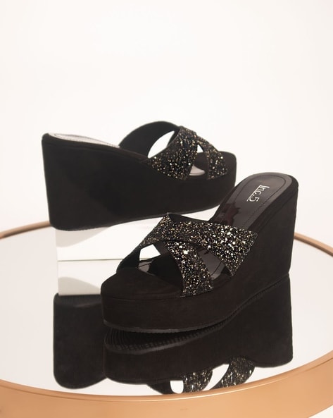 Inc 5 black wedges fashion