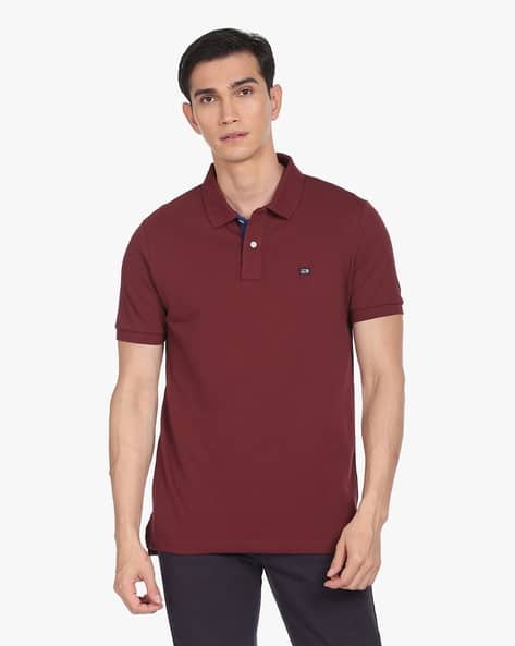 Arrow Sports Men Regular Fit Polo T-Shirt with Logo Applique