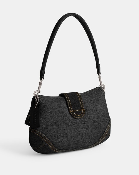 Buy Coach Repurposed Denim Soho Medium Bag | Black Color Women
