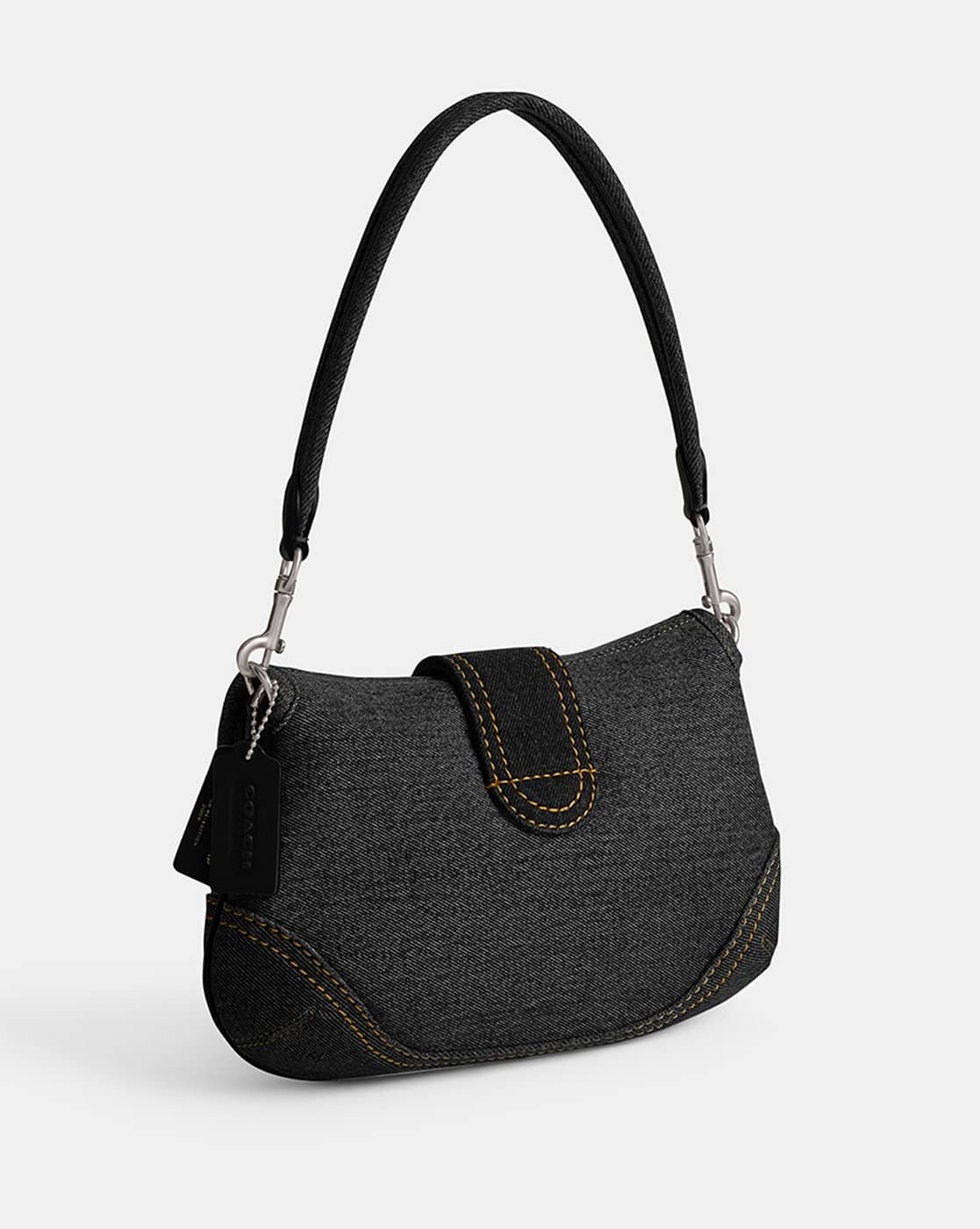 Buy Coach Repurposed Denim Soho Medium Bag | Black Color Women