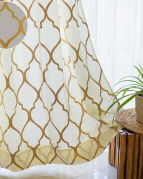 Set of 2 Printed Long Door Eyelet Curtains