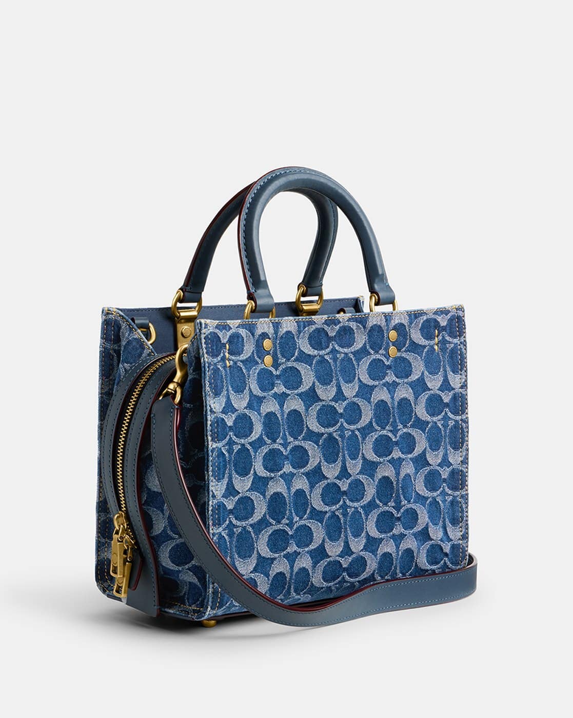 Buy Coach Signature Denim Rogue Medium Bag 25 | Blue Color Women