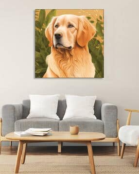 olive tree Dog Print Wooden Canvas Painting 24" x 24"-picture-39