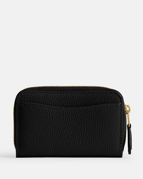 Buy Coach Essential Small Zip-Around Card Case | Black Color Buy Coach Essential Small Zip-Around Card Case | Black Color