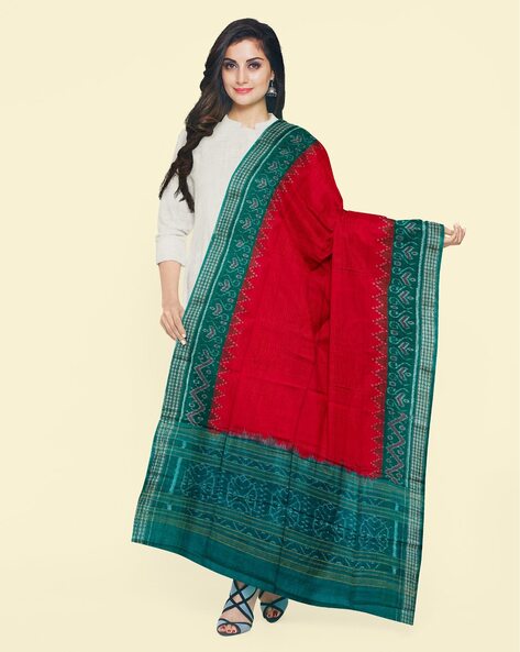 Ikat Print Traditional Sambalpuri Orissa Cotton Dupatta