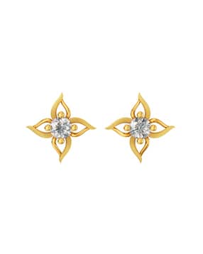 joyalukkas Women Yellow Gold Floral Stud Earrings-picture-20
