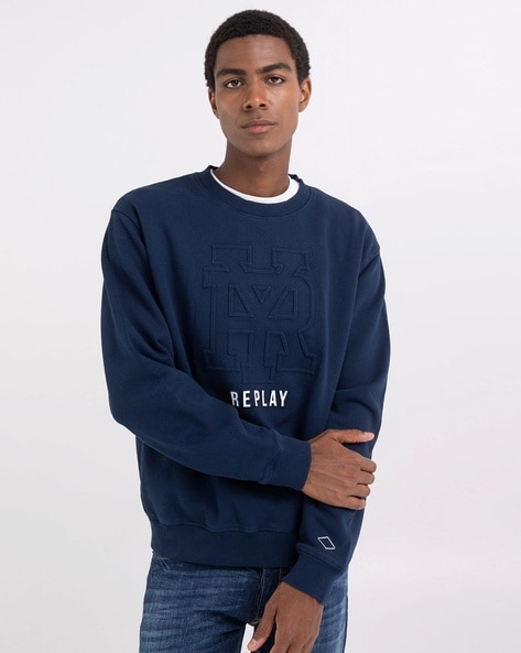 Buy Navy Blue Sweatshirt Hoodies for Men by REPLAY Online Ajio