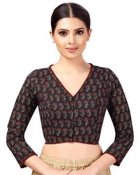 studio shringaar Women Block Print Front Open Blouse-picture-41