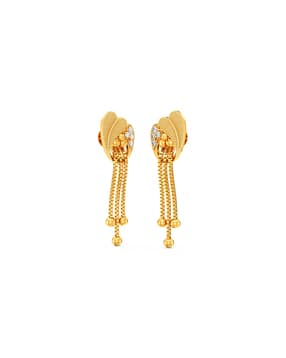 Women Yellow Gold Drop Earrings-image-43