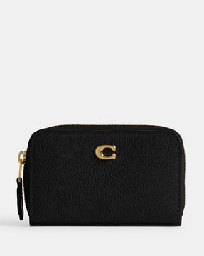 小物 Coach Compact Wallet Soho Black leather Buy Coach Essential Small Zip-Around Card Case | Black Color Women