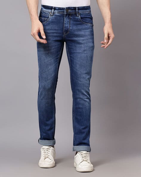 Men Straight Jeans with Insert Pockets