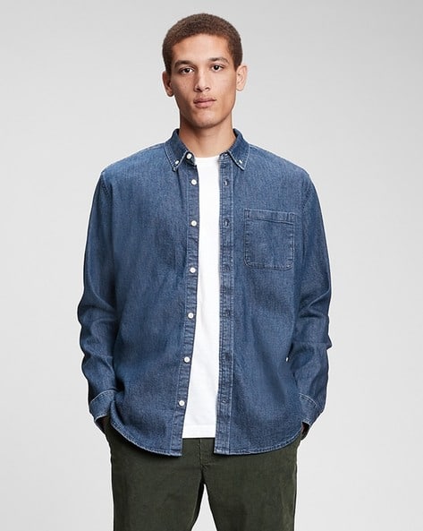 Buy Indigo Blue Shirts for Men by GAP Online Ajio