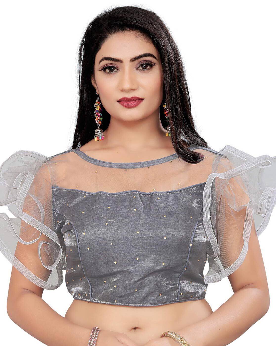 Buy REETA FASHION Women Embellished Back Open Blouse Online | Ajio.com
