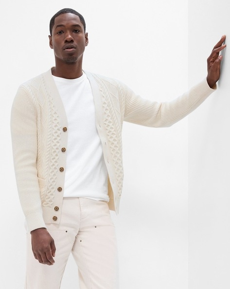 Buy Off White Sweaters Cardigans for Men by GAP Online Ajio