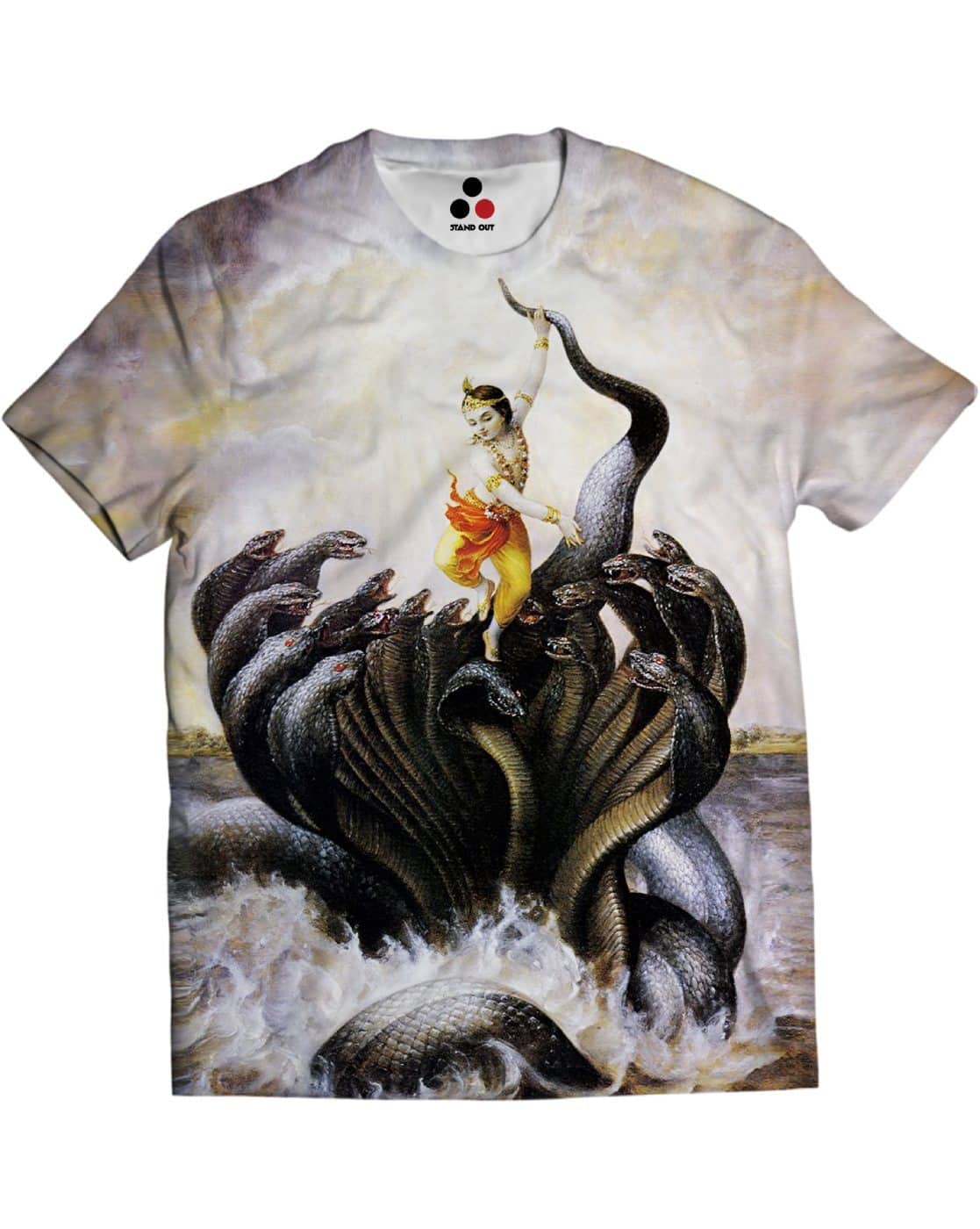 Men Lord Bala Krishna Print Regular Fit Crew-Neck T-Shirt