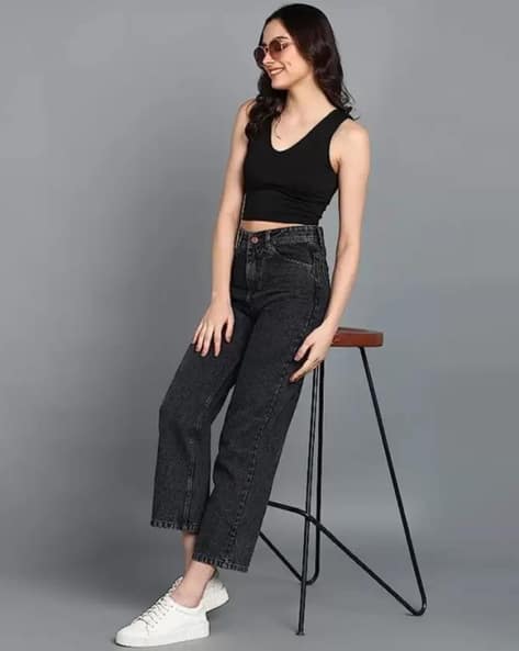 Women High-Rise Boyfriend Jeans