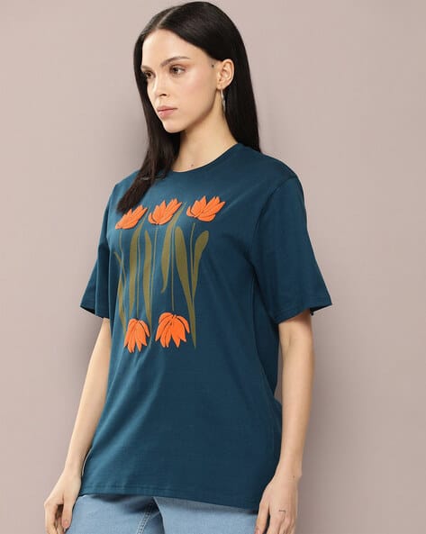 Women Floral Print Crew-Neck T-Shirt