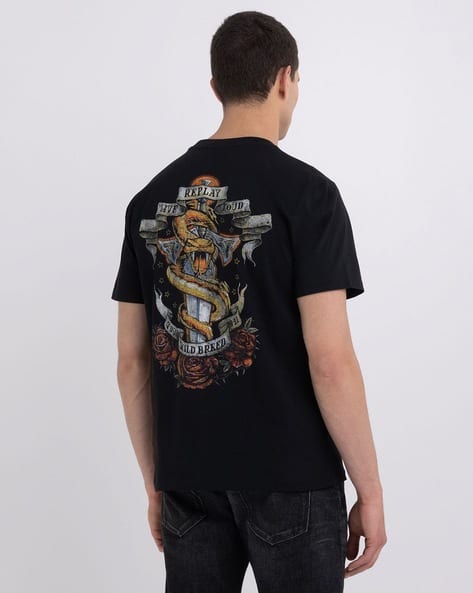 Myntra Replay Grey Denim Shirt Buy AD By Arvind Crew Neck Graphic