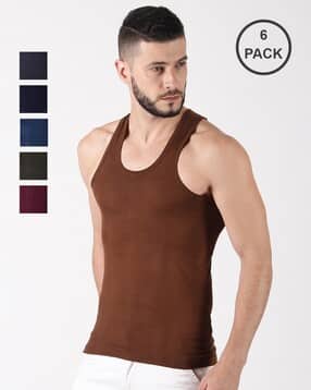 dollar lehar Men Pack of 6 Round-Neck Vest-picture-14