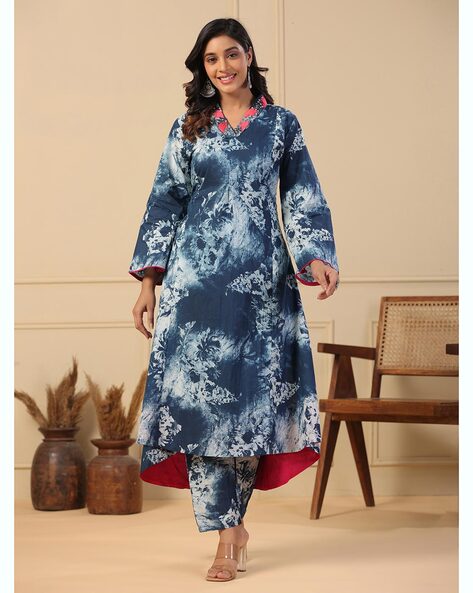 Women Floral Print A-Line Kurta & Pants Set Price in India