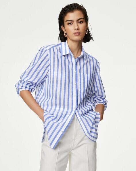 marks and spencer ladies striped shirt