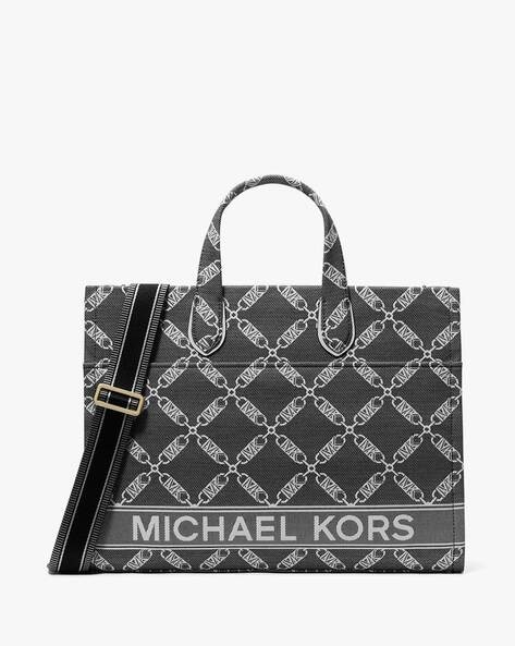 Buy Michael Kors Gigi Large Empire Logo Jacquard Tote Bag Black Color Women AJIO LUXE