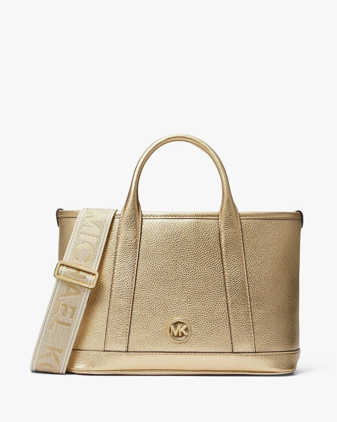 Michael kors gold beach bag best sale