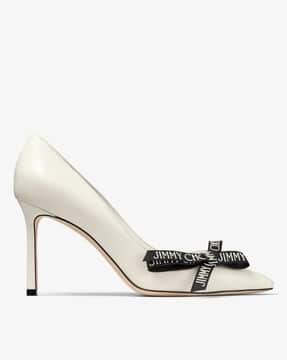 【GW限定値下げ】JIMMY CHOO Romy 85 Buy Jimmy Choo Romy 85 Pumps with Logo Bow | White Color Women