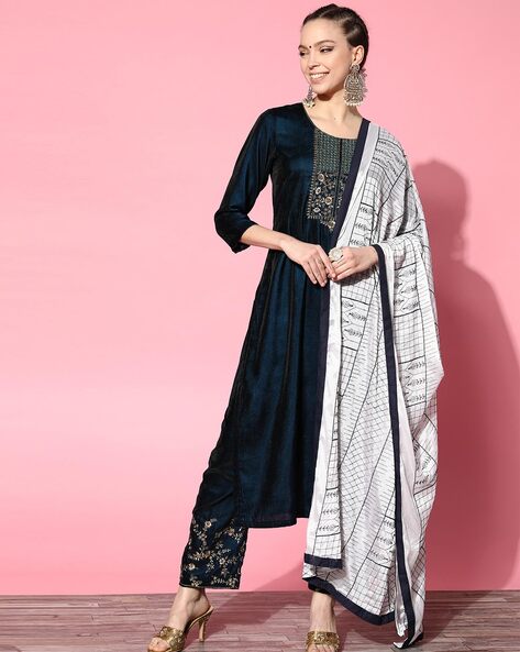 Stripes Dupatta with Contrast Border Price in India