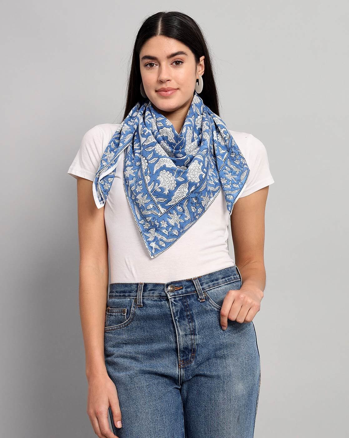 Buy Blue Stoles Scarves for Women by Handicraft-palace Online