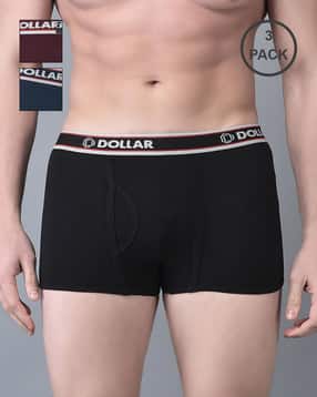 dollar bigboss Men Pack of 3 Cotton Trunks with Logo Waistband-picture-11
