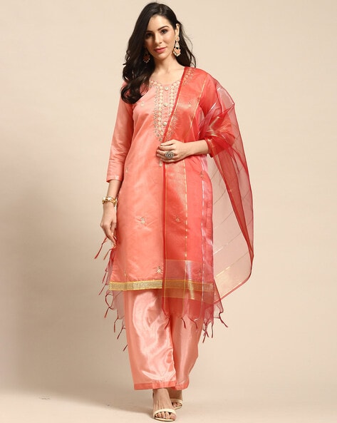Women Embellished Unstitched Dress Material Price in India