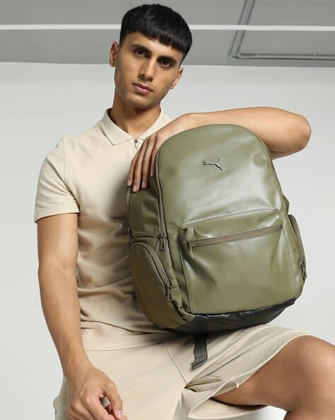 puma olive green backpack