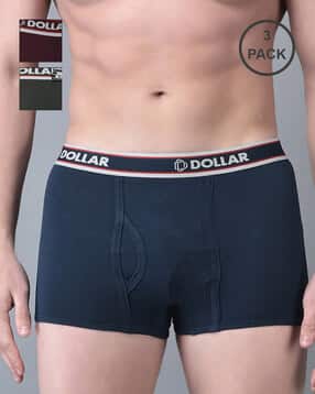 dollar bigboss Men Pack of 3 Cotton Trunks with Logo Waistband-picture-32