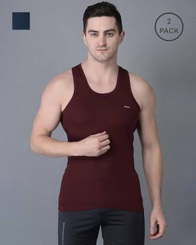 dollar bigboss Men Pack of 2 Combed Cotton Vests-picture-21