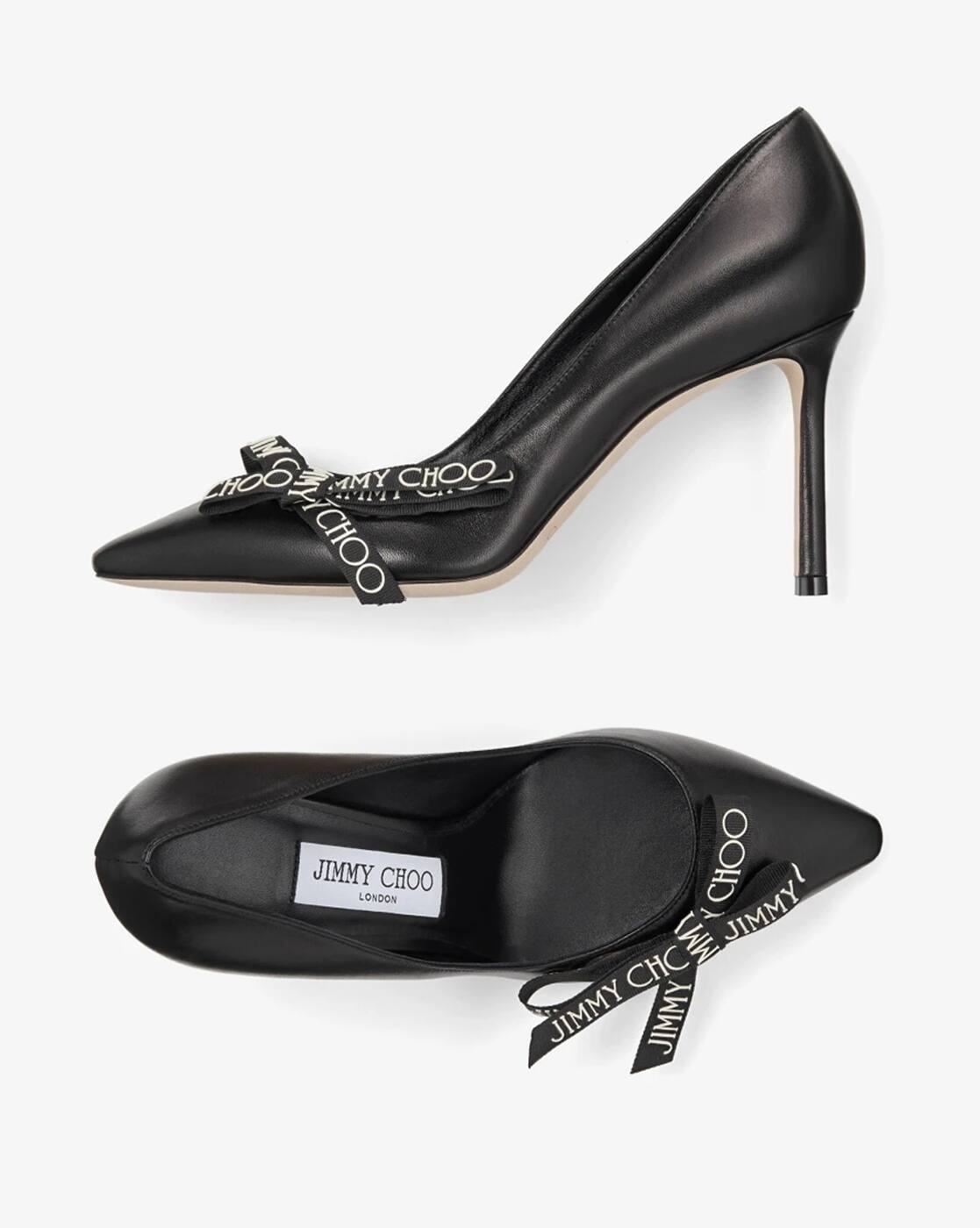 Buy Jimmy Choo Romy 85 Pumps With Logo Bow Black New Releases