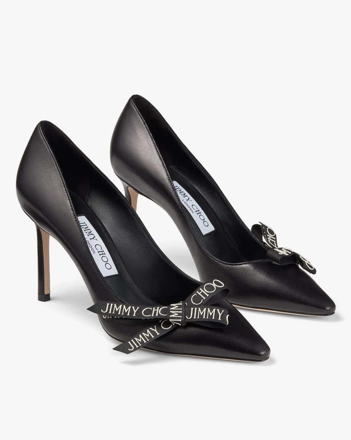 新品未使用✨JIMMY CHOO　ROMY85　黒　スウェード　パール　35 Buy Jimmy Choo Romy 85 Pumps with Logo Bow | Black Color