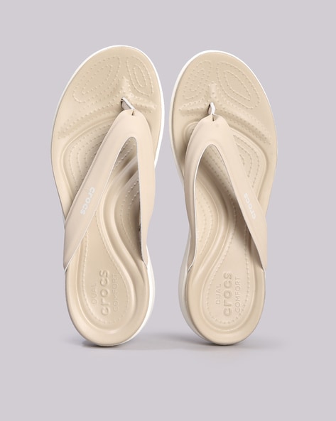 Buy Beige Flip Flop Slippers for Women by CROCS Online Ajio