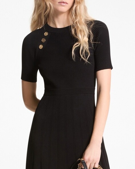 Button midi dress shops with sleeves