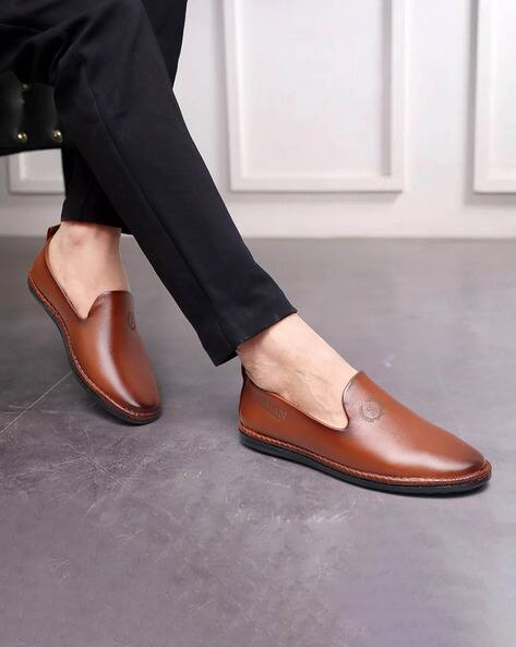 SHUAN Men Round-Toe Slip-On Shoes