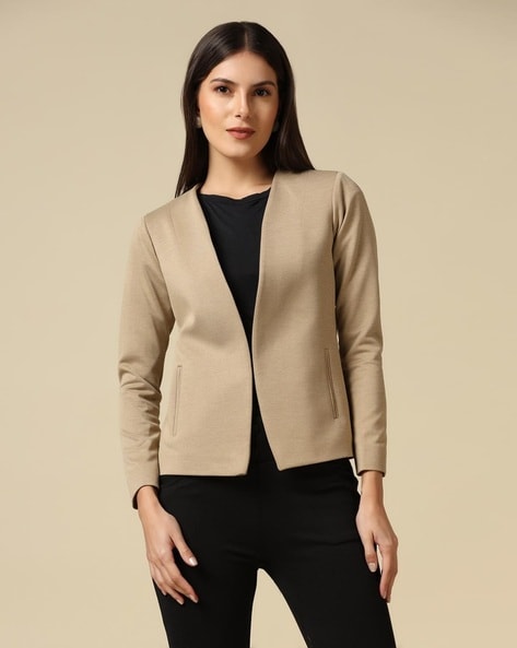 Ladies beige blazer hotsell