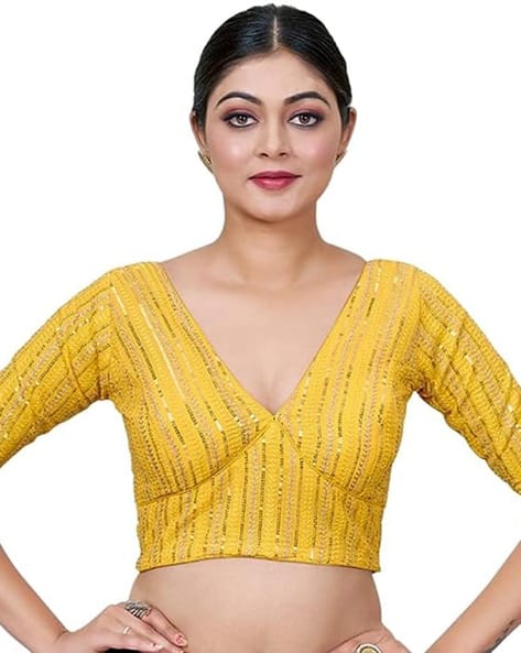 Buy Yellow Blouses for Women by KALAPATI Online