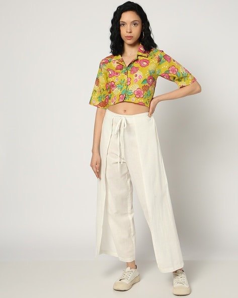 Women Palazzos with Drawstring Waist Price in India