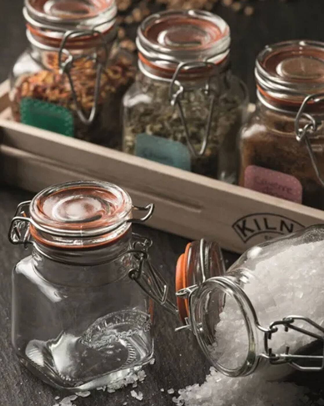 Kilner Glass Clip Top Spice Jars Set