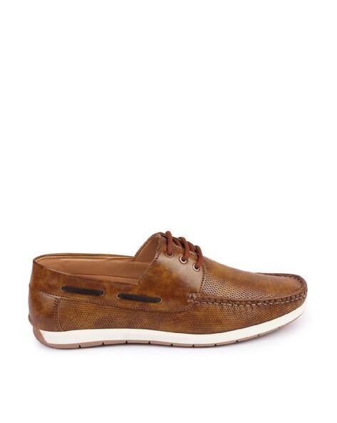 Men Low-Top Lace-Up Boat Shoes