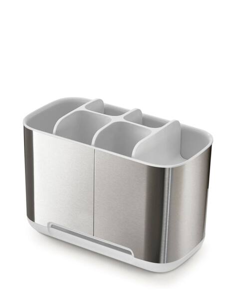 Joseph Joseph Premium Steel Finish Large Toothbrush Holder- Bathroom Caddy